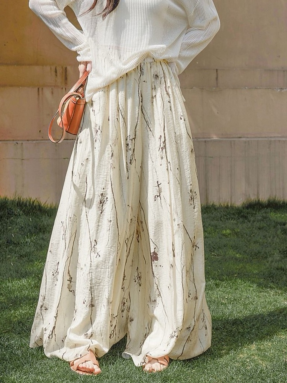 Floral wide leg culottes L